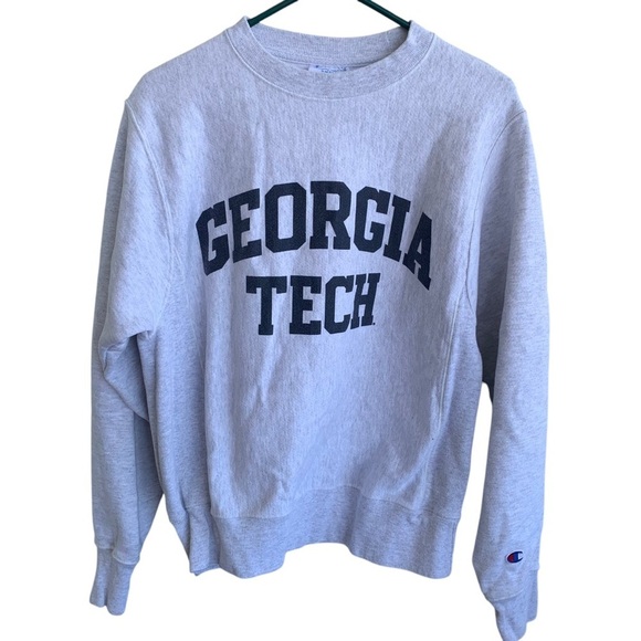 Georgia Tech Crewneck Sweatshirt Champion Reverse Weave Adult Size Small - Picture 1 of 4